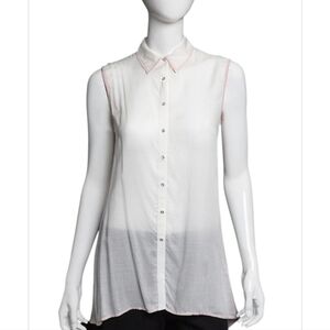 Cop.Copine Button down sleeveless Cotton  shirt